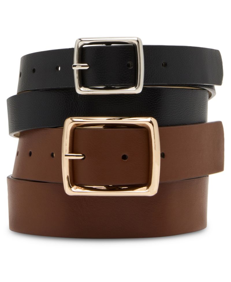 Women's 2 Piece Smooth and Textured Belts