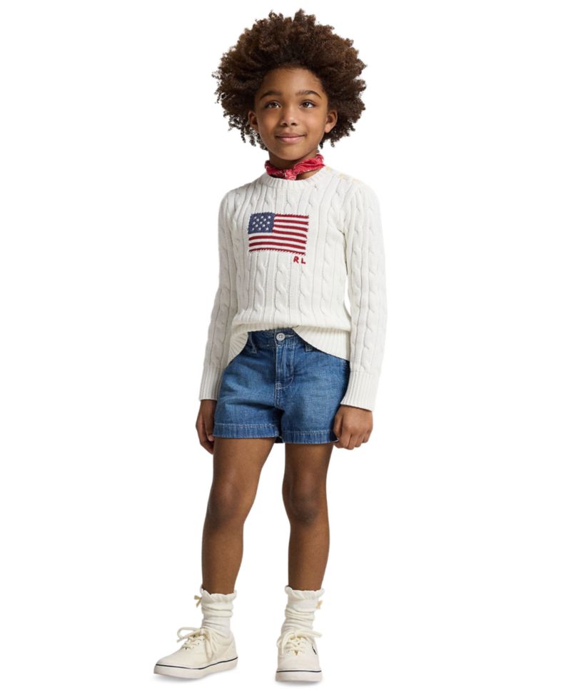 Girls' 2T-6X Zip-Fly Denim Shorts