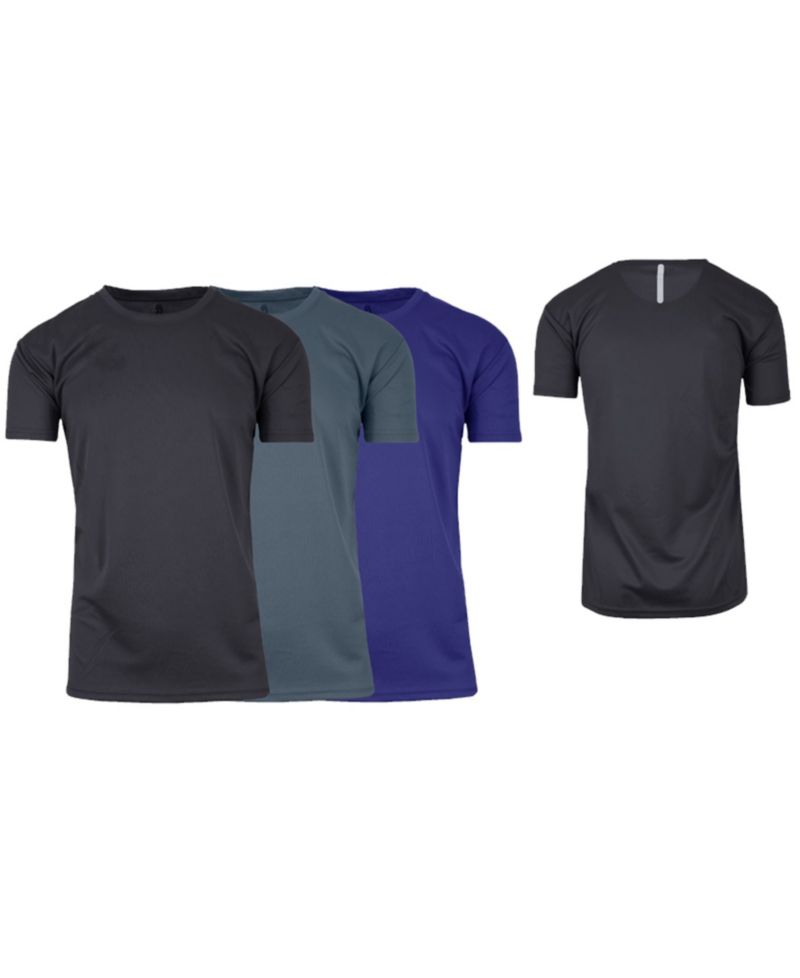 Men's Short Sleeve Moisture-Wicking Quick Dry Performance Tee, Pack of 3