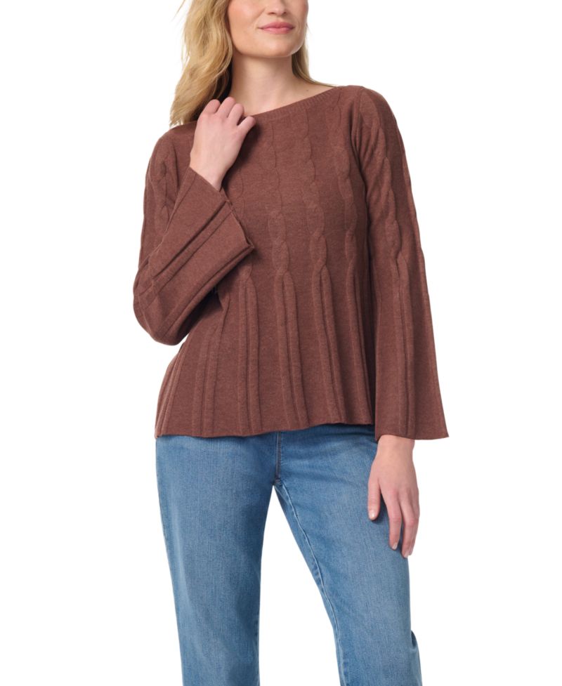 Women's Maren Cable-Knit Boat Neck Bell Sleeve Sweater
