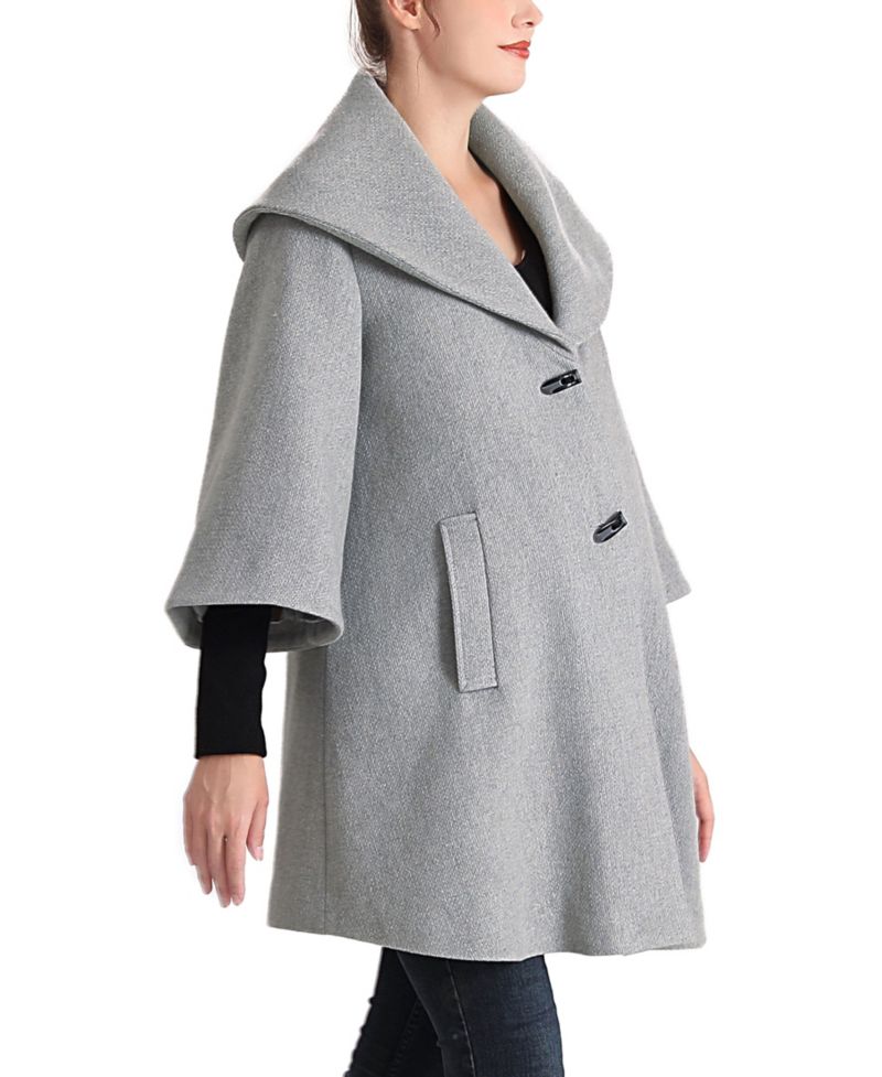 Maternity Aanya A-Line Wool-Blend Removable Bib Coat