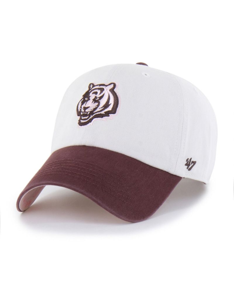 Men's and Women's Stone/Burgundy Cincinnati Bengals Love Letter Clean Up Adjustable Hat