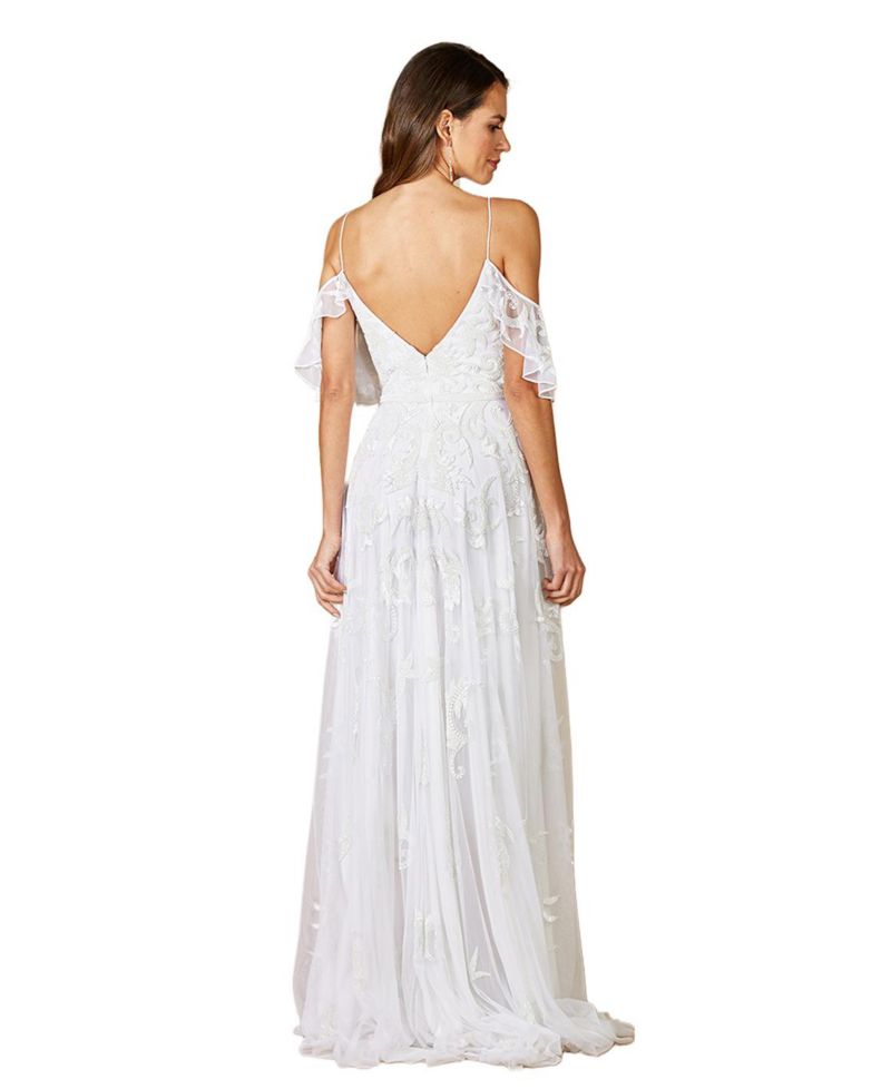 Women's Giana Beaded Cold-Shoulder Wedding Dress
