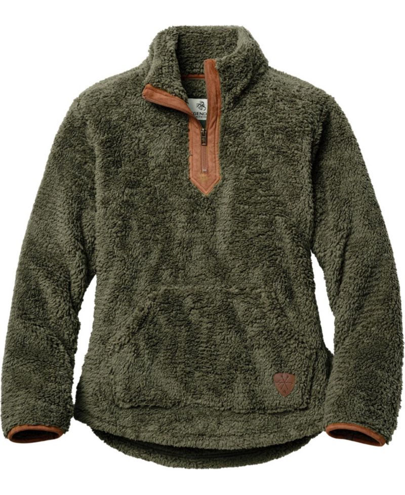 Women's Fuzzy Hide Fleece Quarter-Zip Mock-Neck Pullover