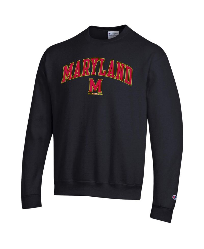 Men's Black Maryland Terrapins Arch Over Logo Pullover Sweatshirt