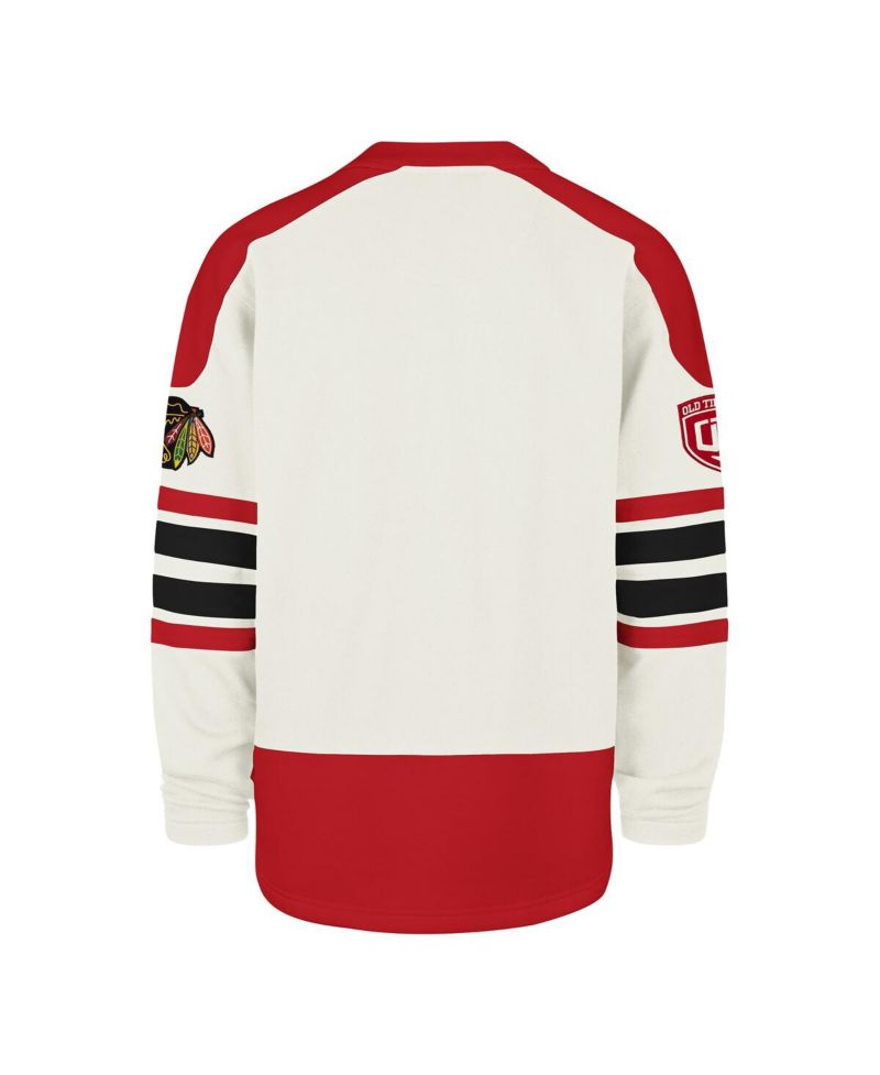 Men's Cream Chicago Blackhawks Pond Hockey Trio Eternal Lacer Sweatshirt