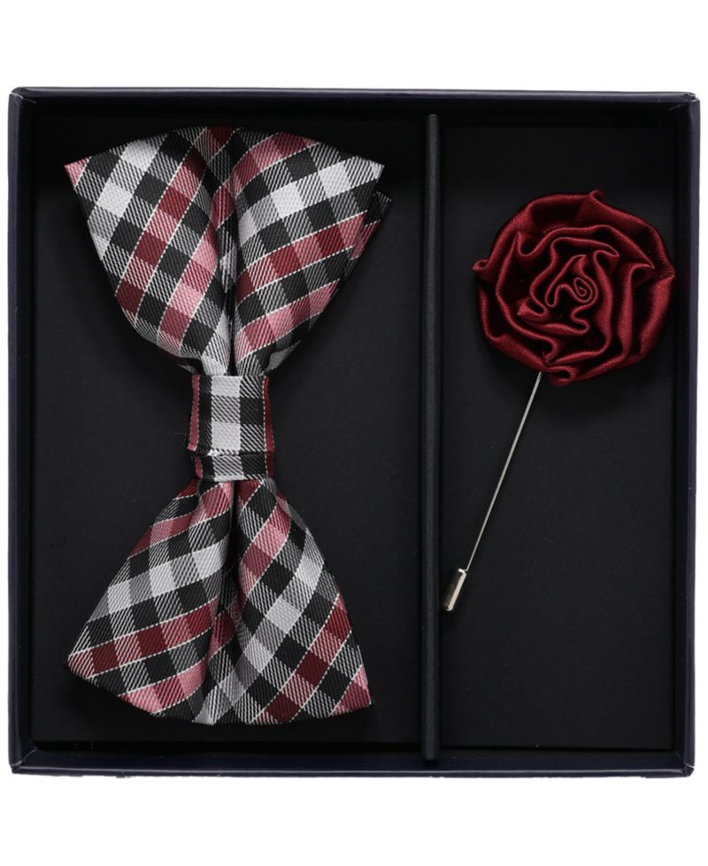 Men's 2-Piece Bow Tie and Lapel Pin Box Set