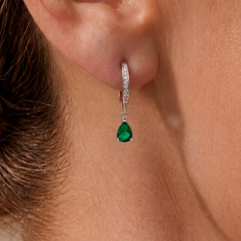 Dainty White Gold Plated Pear CZ Extra Mini Teardrop Earrings