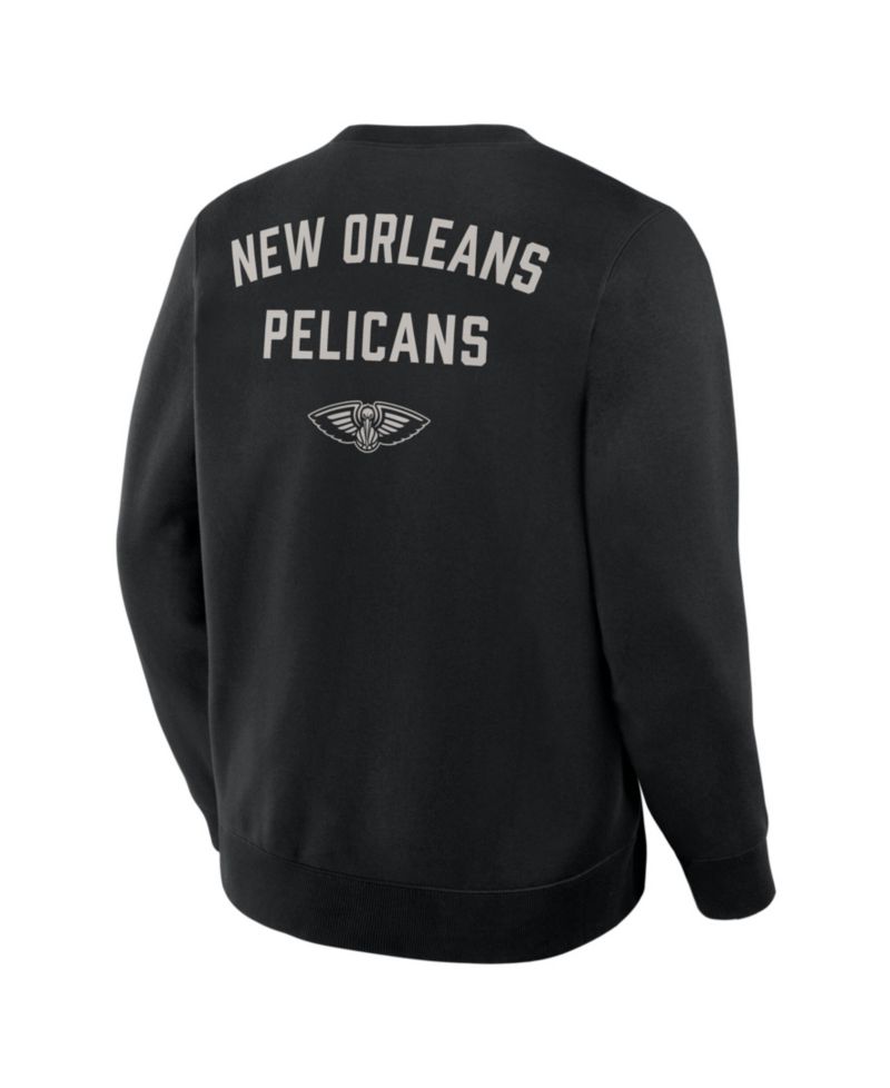 Men's Black New Orleans Pelicans Crossover Collection Defensive Rotation Drill Premium Pullover Sweatshirt