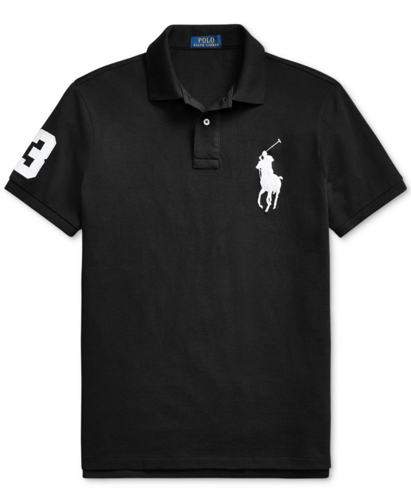Мужская рубашка поло из сетчатой ткани Big Pony Custom Slim-Fit