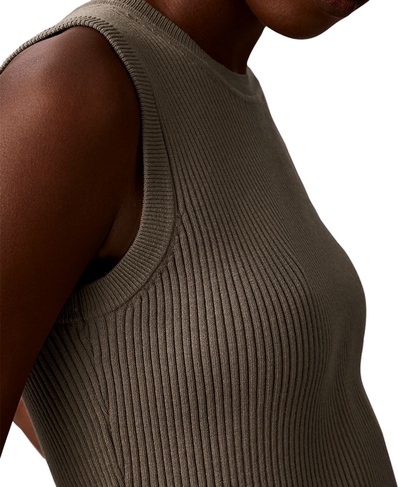 Women's Petite Ribbed Sleeveless Tank Sweater