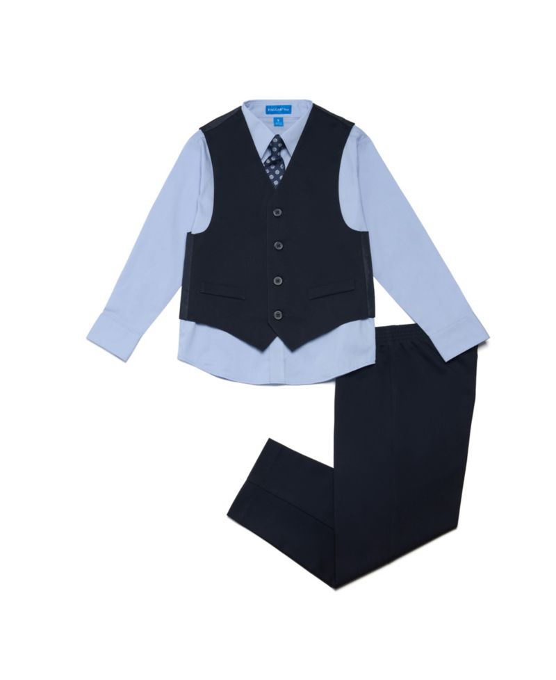 SmartWash Boys' 4-7 Washable Vest, Shirt, Pants and Tie, 4-Piece Set