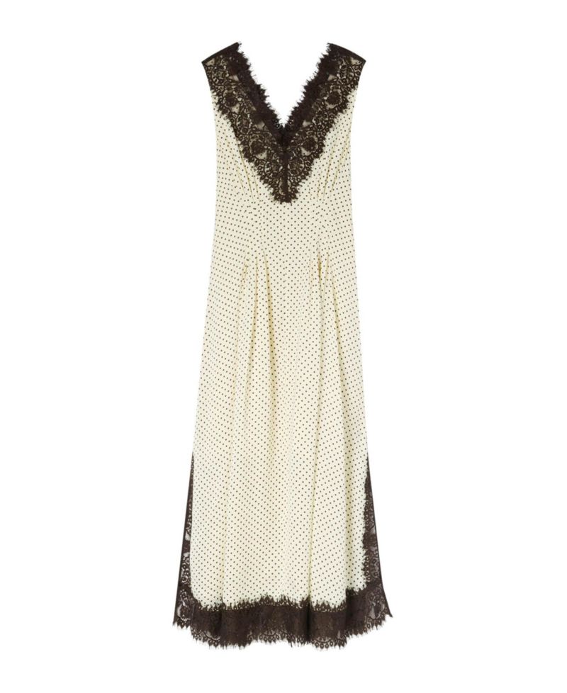 Women's Spot-Print V-Neck A-Line Midi Dress