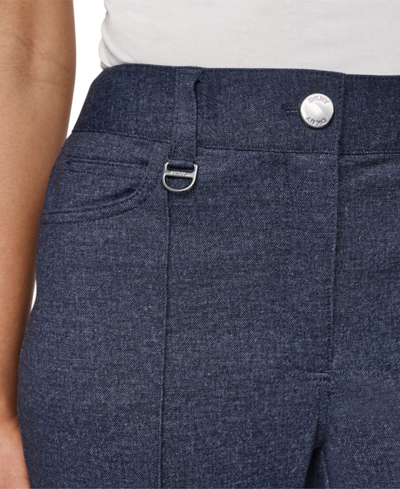 Women's Faux Denim Double Face High-Waisted Wide-Leg Pants
