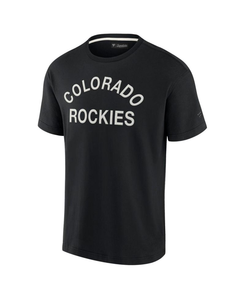 Men's and Women's Black Colorado Rockies Super Soft Short Sleeve T-shirt