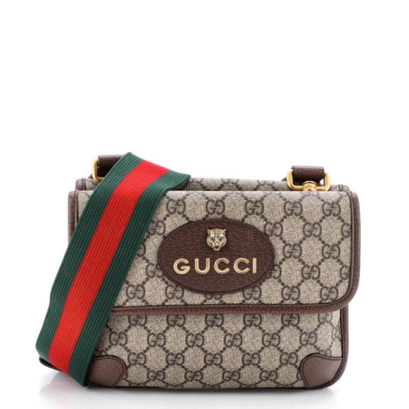 Small Neo Vintage Flap Messenger GG Coated Canvas