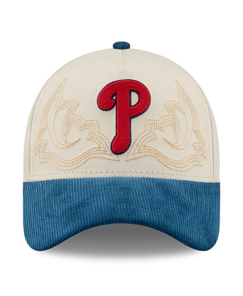 Men's Stone Philadelphia Phillies Western Stitch 9FORTY A-Frame Adjustable Hat