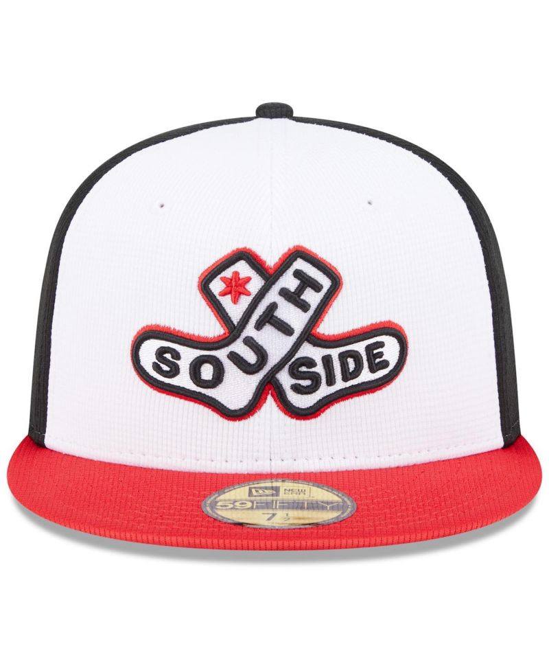 Men's White/Red Chicago White Sox 2025 City Connect Batting Practice 59FIFTY Fitted Hat