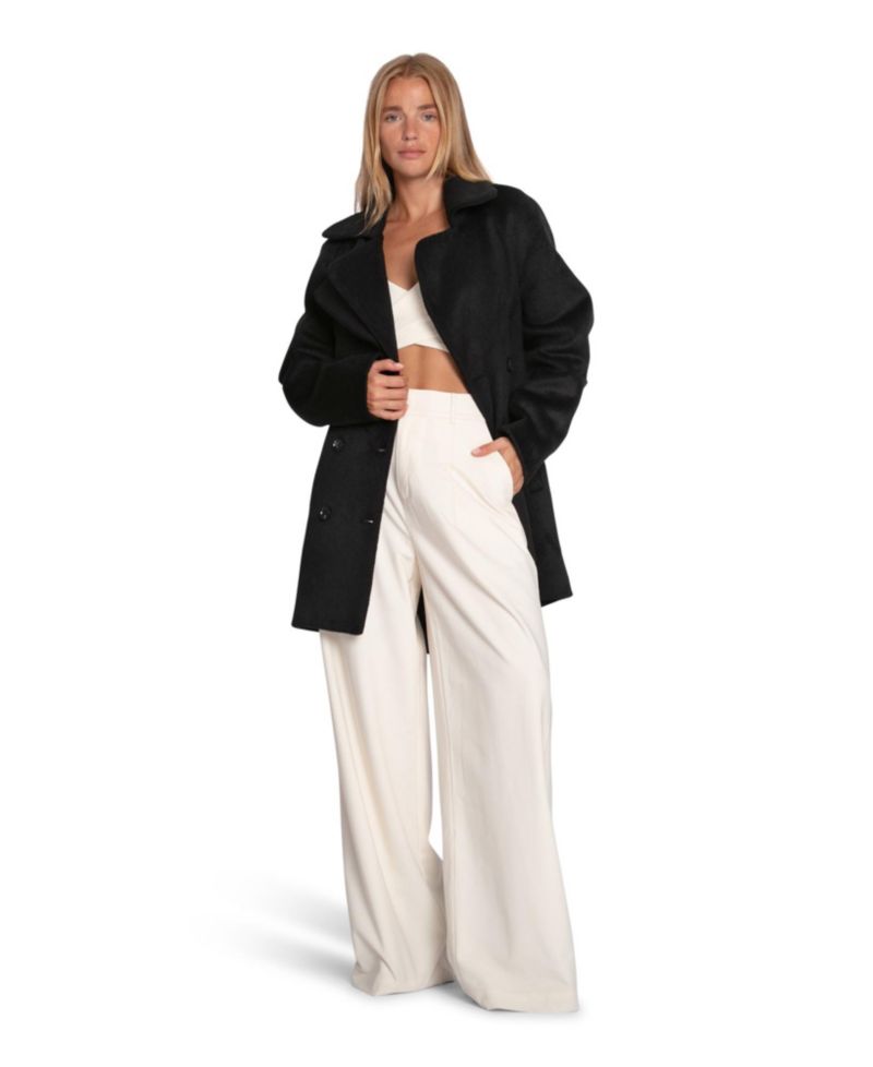 Women's Belle and Bloom Wanna Be Loved Wool Blend Peacoat