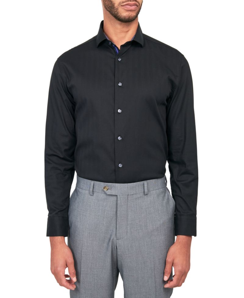 Men's Solid Herringbone Shirt