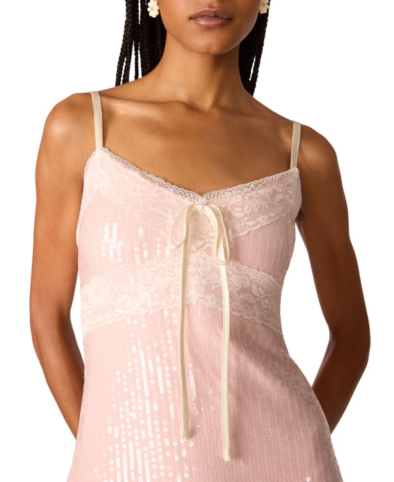 x Paris Hilton Juniors' Sequin & Lace Mini Dress