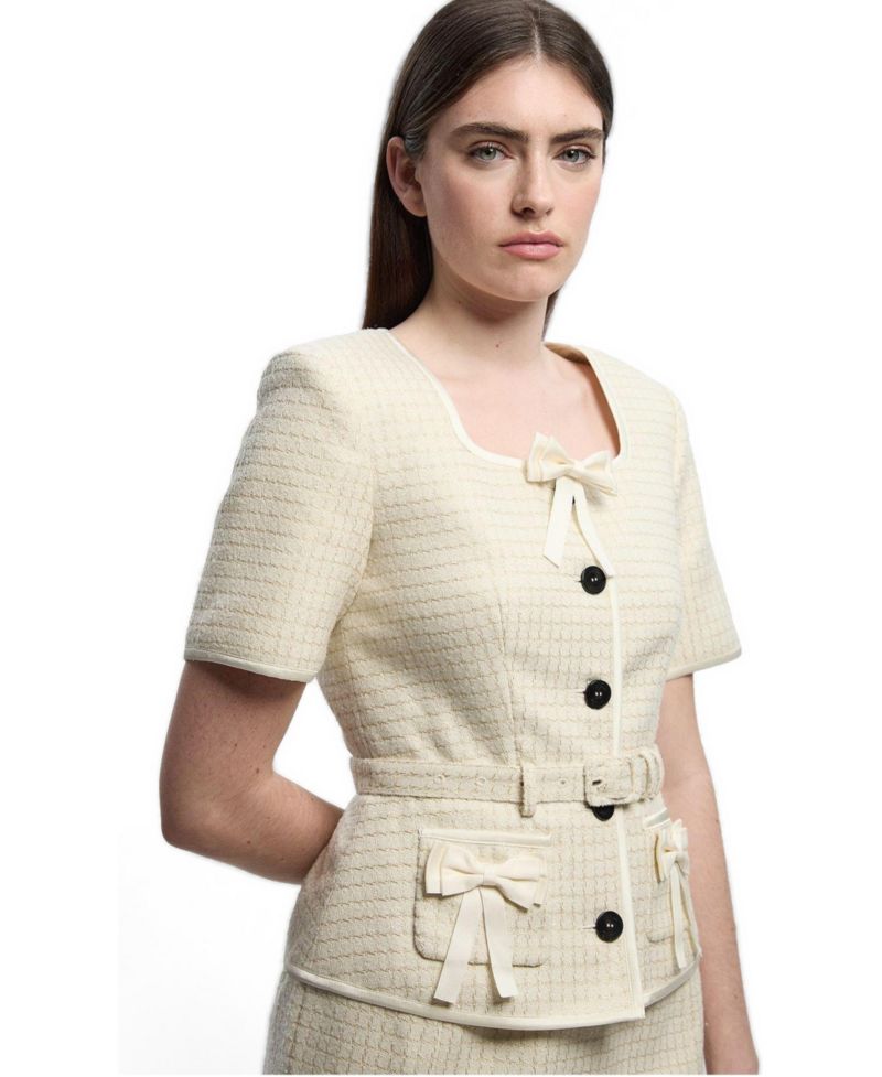 Women's Tweed Bow Midi Dress