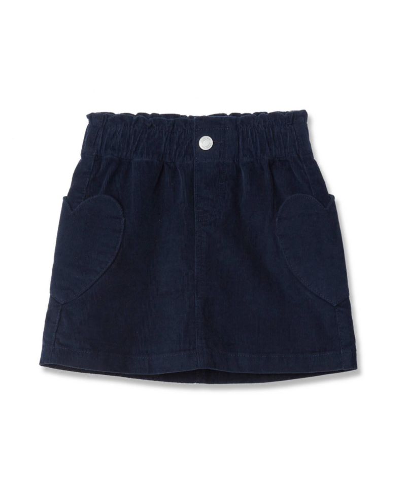 Girls Corduroy Skirt with Heart Pockets