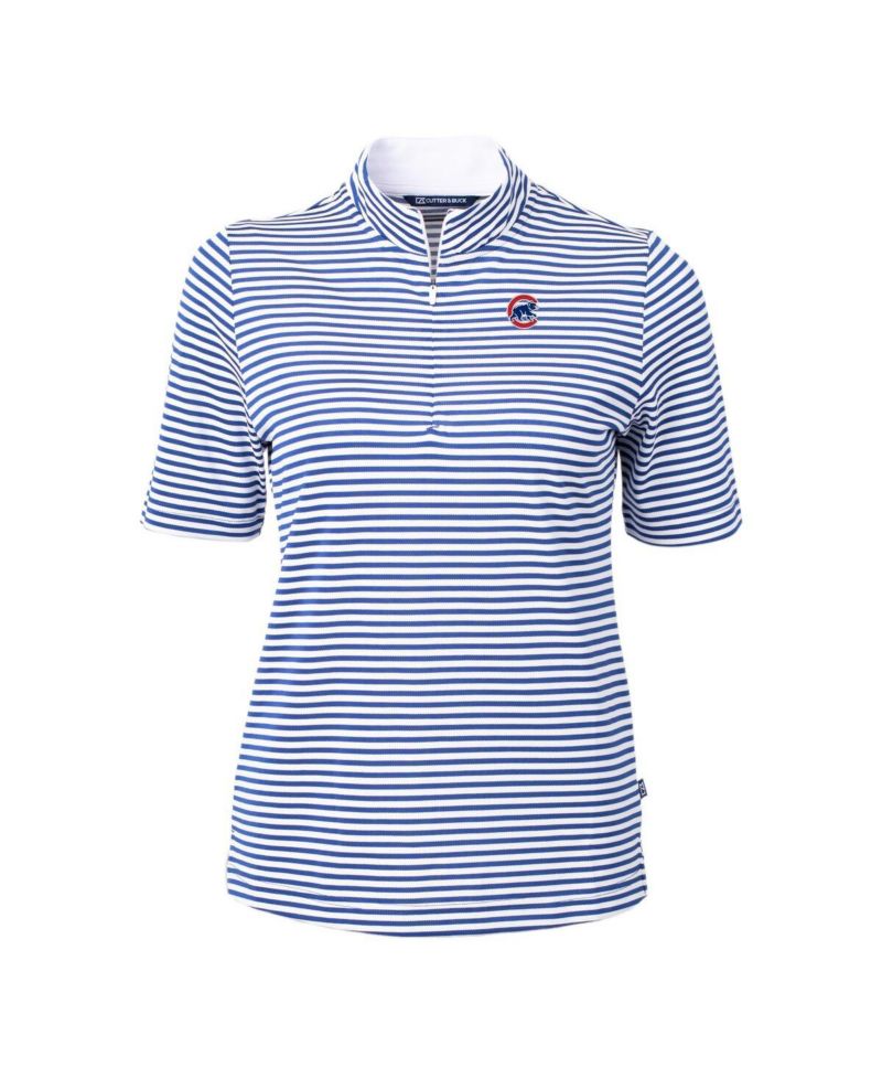 Women's Blue Chicago Cubs Virtue Eco Pique Stripe Top