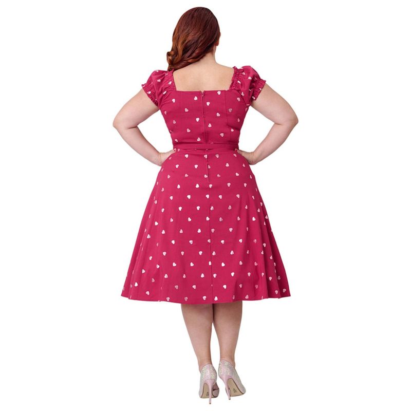 Plus Size 1960s Ohara Sweetheart Neckline Swing Dress