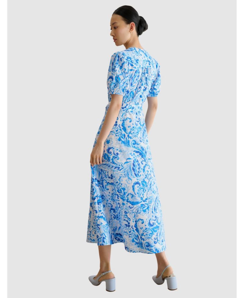 Women's Libby Short Sleeve V-Neck Midi Dress