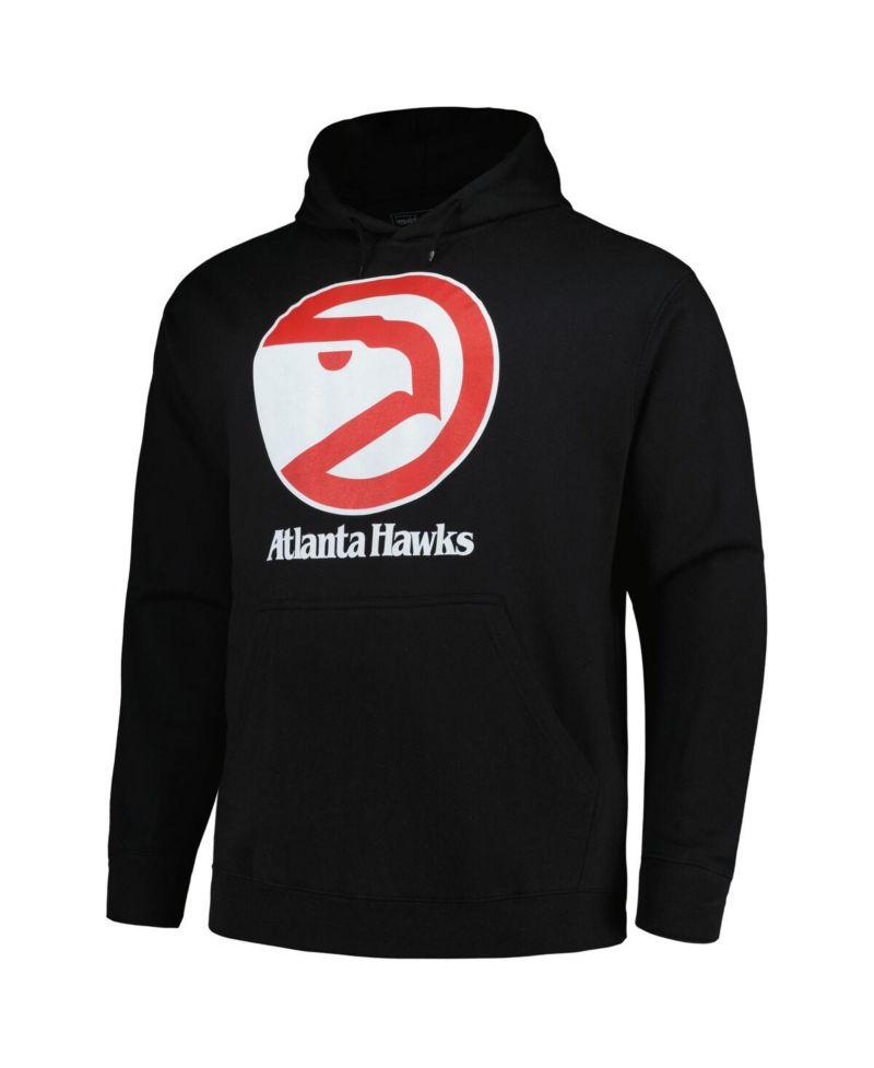 Men's Black Atlanta Hawks Hardwood Classics Big & Tall Pullover Hoodie