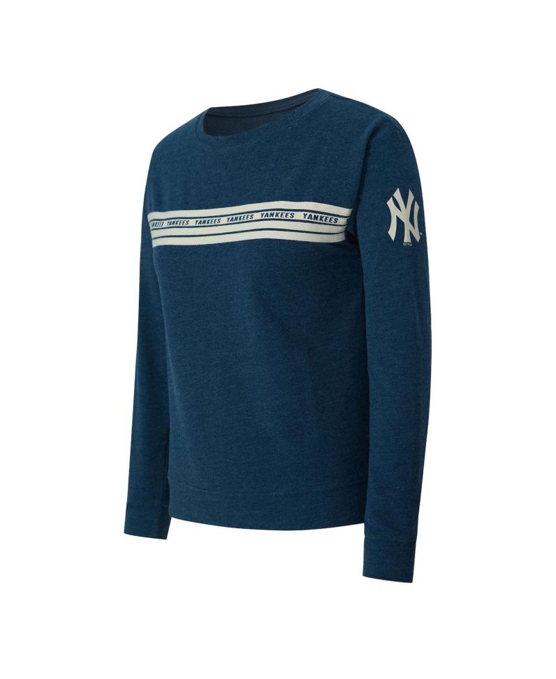 Women's Navy New York Yankees Birch French Terry Long Sleeve T-Shirt