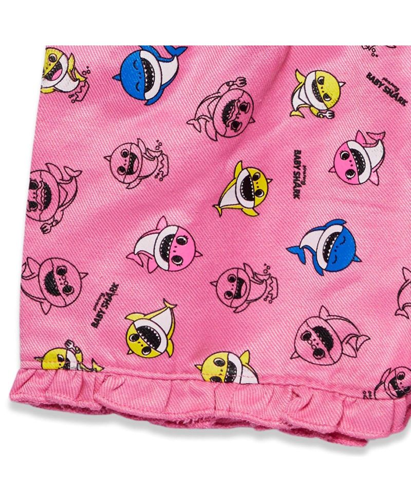 Baby Girls Pinkfong Shark T-Shirt and Shorts Outfit Set
