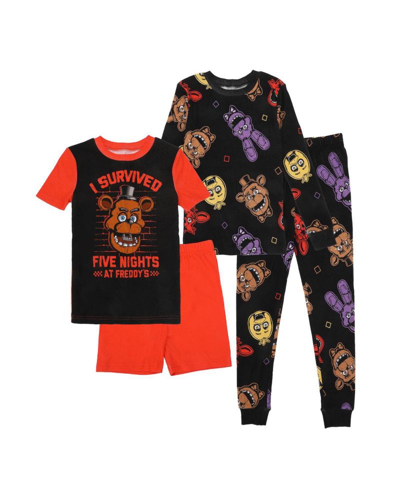 Big Boys I Survived Freddy Face 4-Pack Pajama Set-14