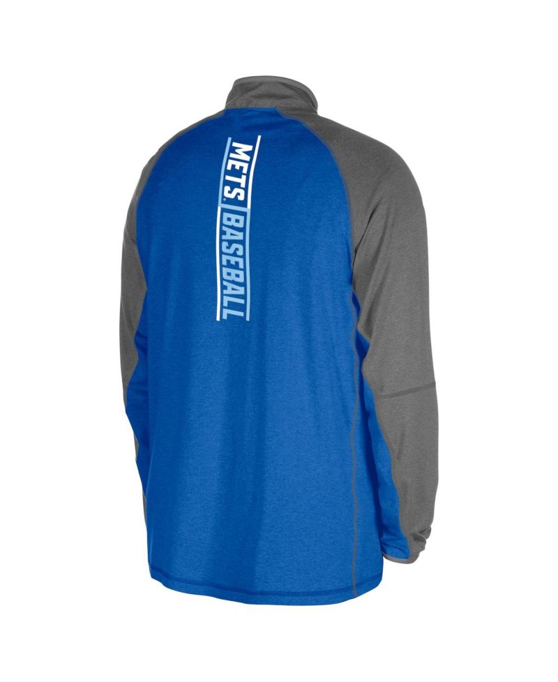 Men's Royal New York Mets Father's Day Raglan Quarter-Zip Top