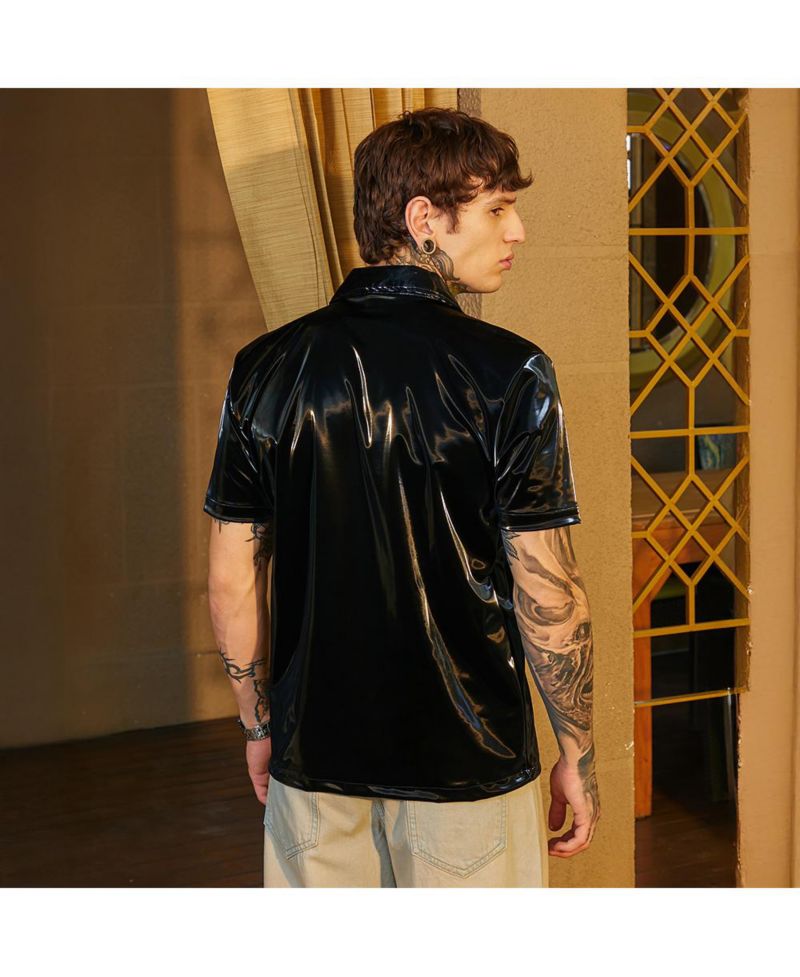 Men's Raven Black Patent Solid Shirt