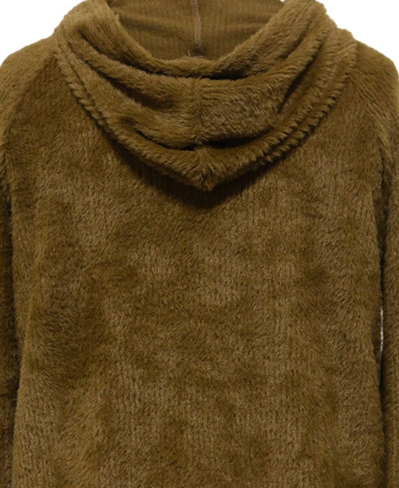 Plus Size Cozy Rib Long Sleeve Hoodie Top
