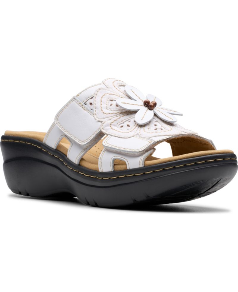 Merliah2 Belle Flower Leather Wedge Sandals