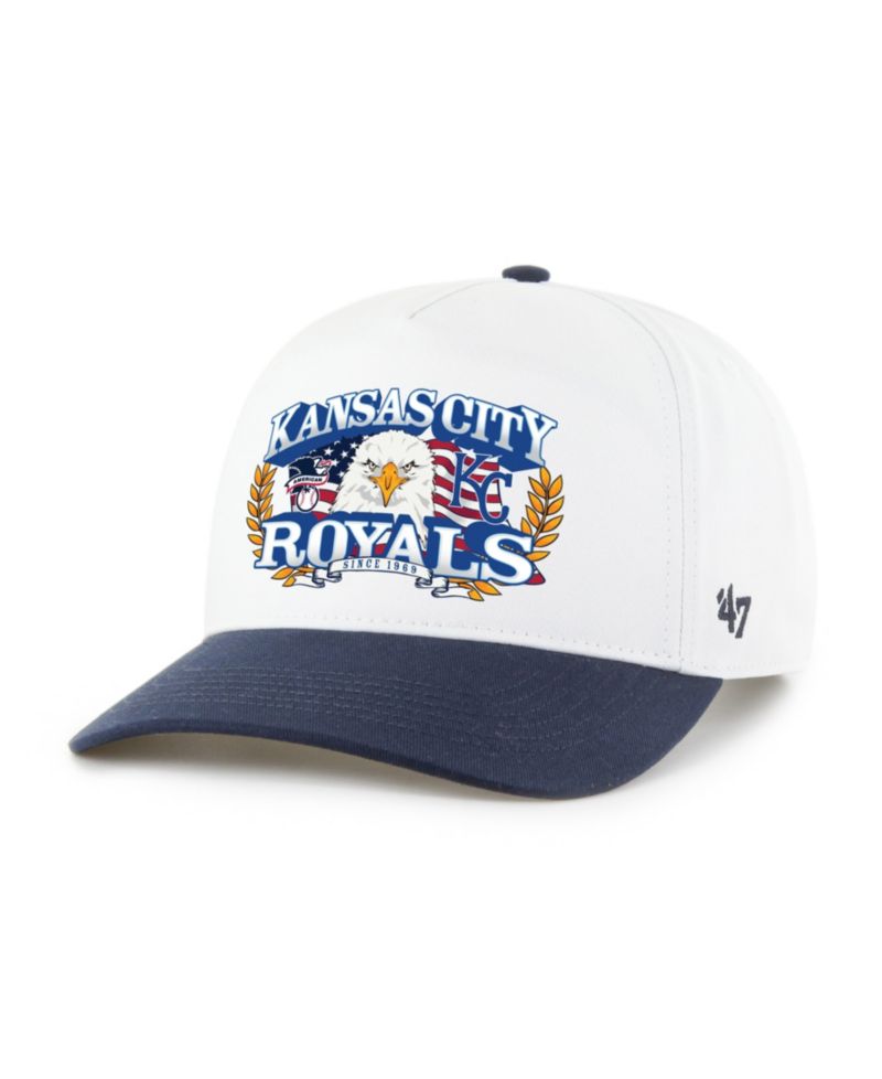 Men's White/Navy Kansas City Royals Americana Eagle Hitch Adjustable Hat