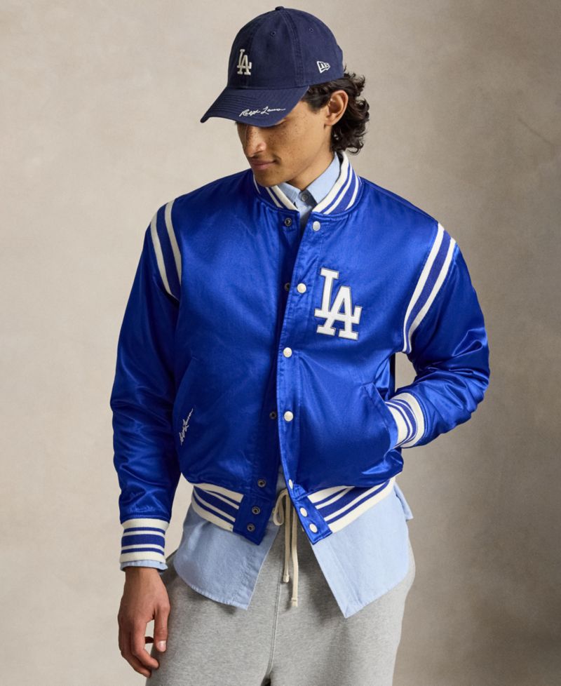 Men's Dodgers Striped Baseball Jacket
