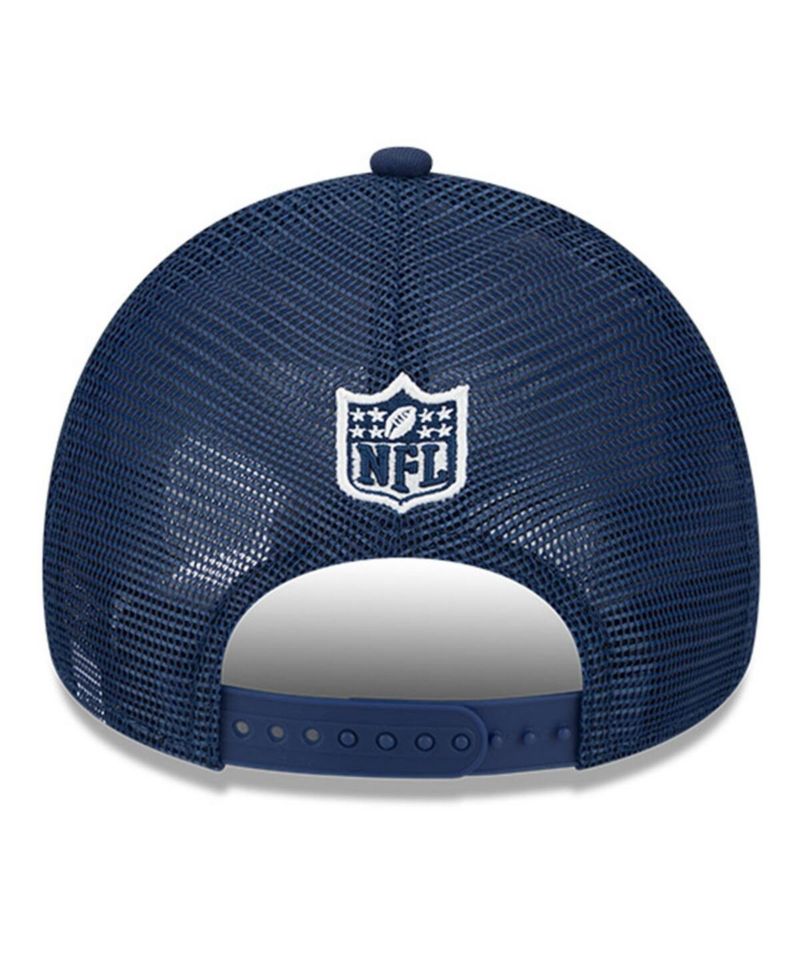 Men's Stone/Navy Dallas Cowboys 2024 Sideline Historic 9FORTY A-Frame Trucker Adjustable Hat