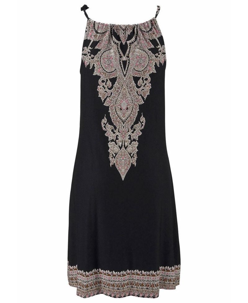 Women's Printed Keyhole Scoop-Neck Dress