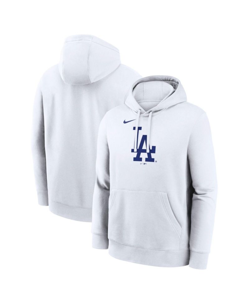 Men's White Los Angeles Dodgers Logo Club Hoodie