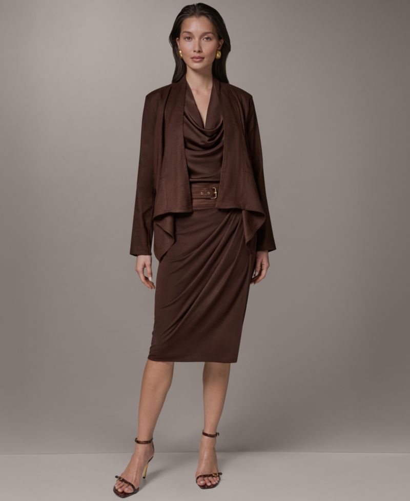 Women's Belted Wrap Midi Skirt