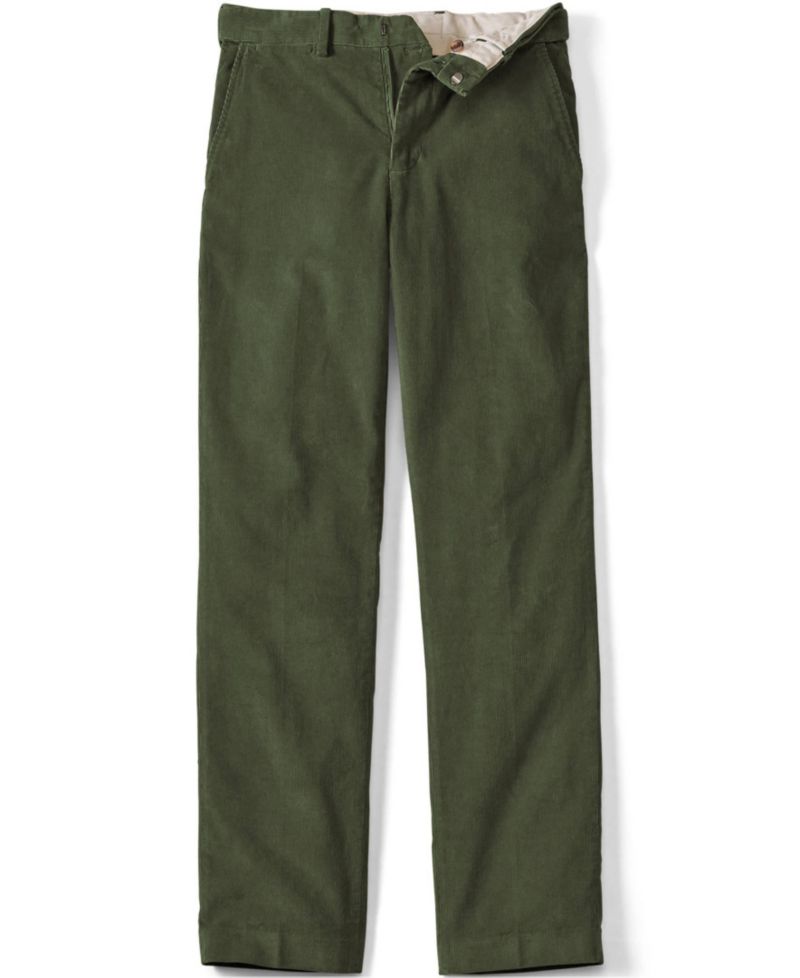 Men's Corduroy Comfort Waist Classic Fit Plain Front Pant