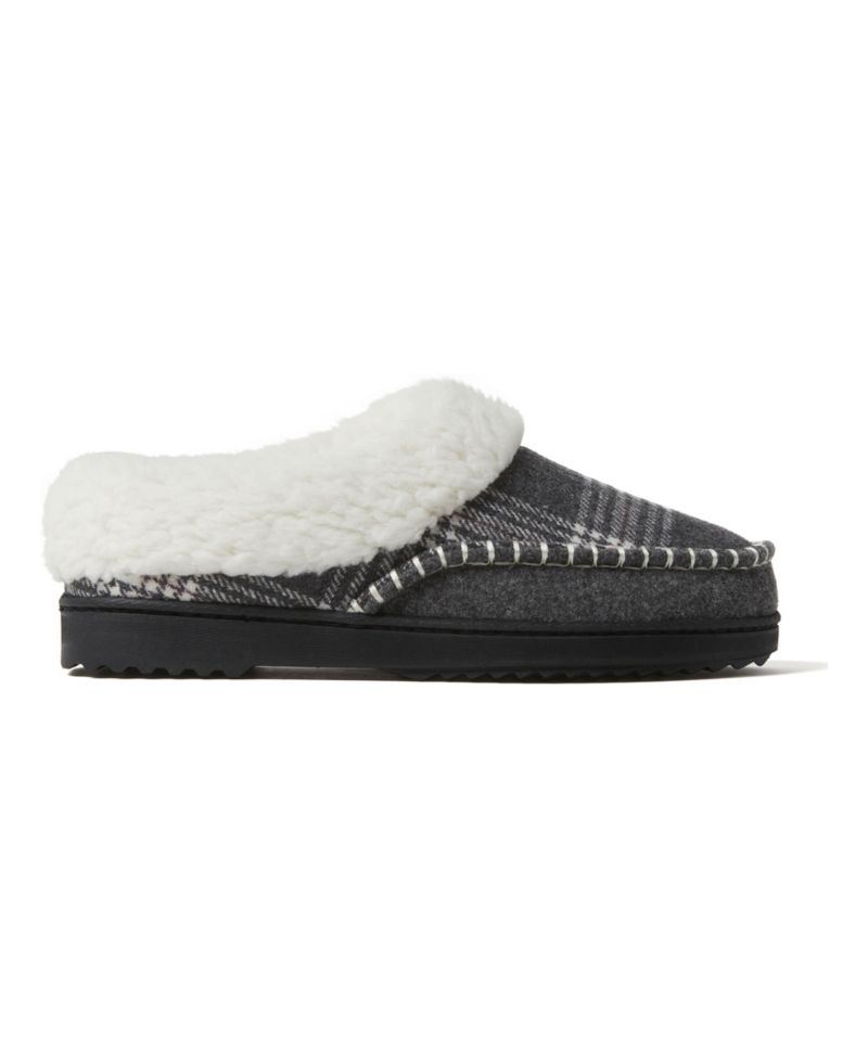 Women's Nyla Felted Plaid Moccasin Toe Clog House Shoe Slipper