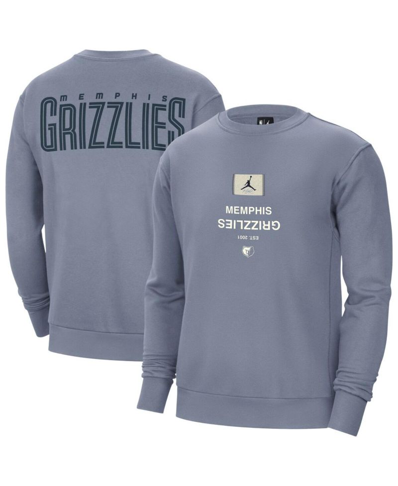 Men's Blue Memphis Grizzlies Courtside Statement Edition Heavyweight Pullover Sweatshirt