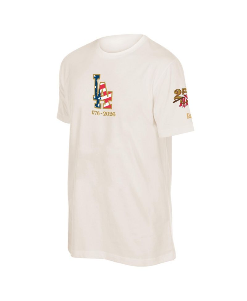 Men's Cream Los Angeles Dodgers 250th Fourth of July T-Shirt