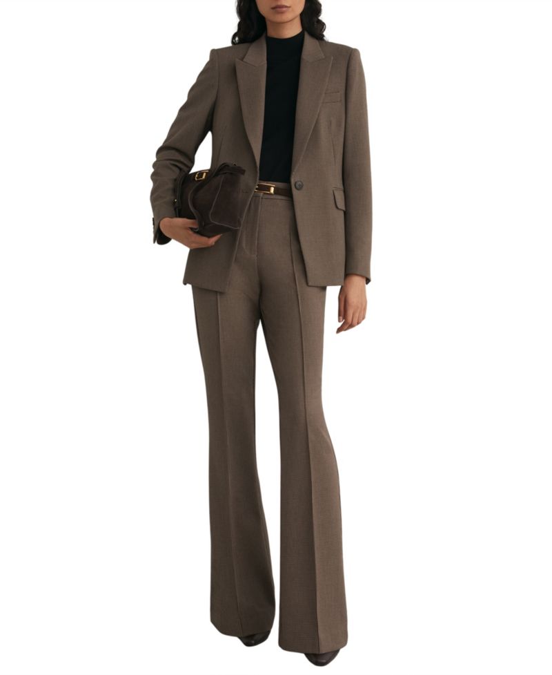 Petite Gabi Puppytooth Flared Trousers