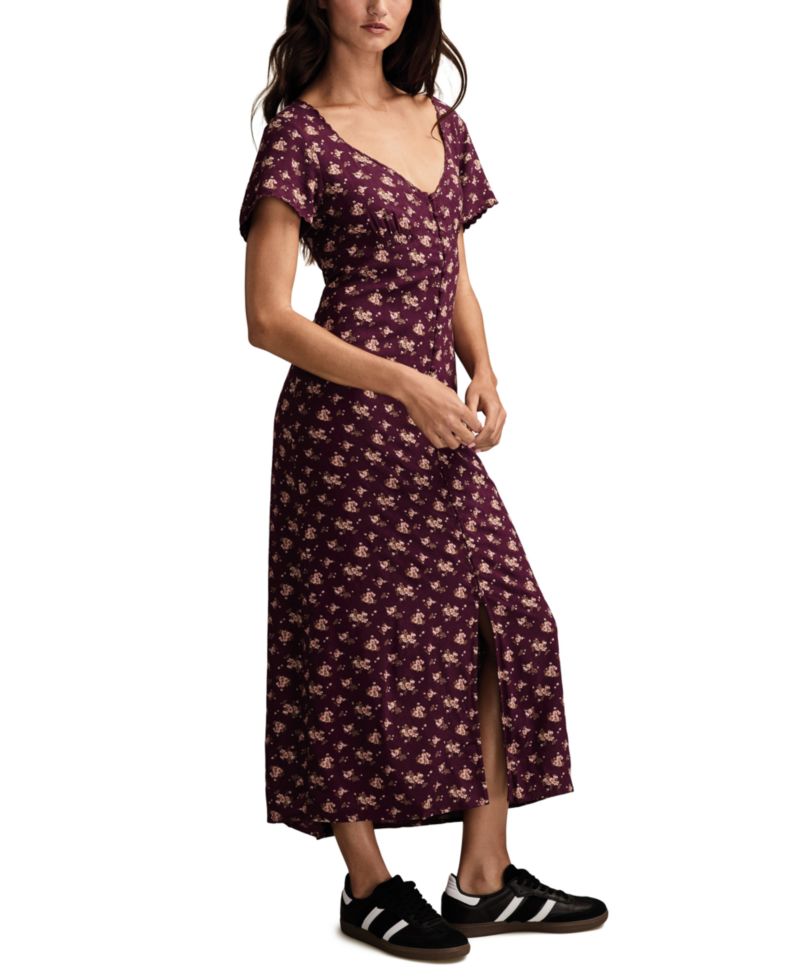 Women's Simone Printed Short-Sleeve Midi Dress